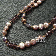 璀璨生辉的爱蔻紫美人珍珠水晶项链 点亮秋冬的韩国时尚潮饰品